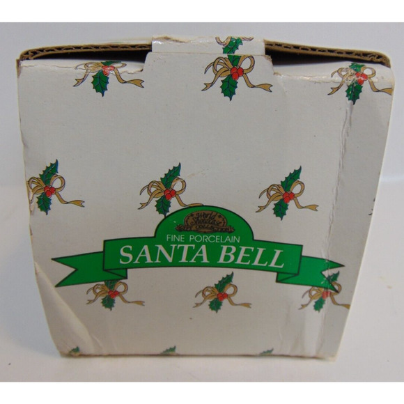 Santa Claus Bell Old World Jolly Christmas Showcase Porcelain Box Vintage Gift - Picture 14 of 14